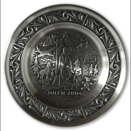 2004 Astri Holthe Norwegian Pewter Christmas plate, Season of Advent