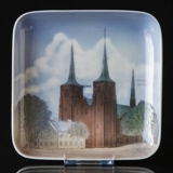 Firkantet skål med Roskilde domkirke, Bing & Grøndahl