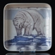 Firkantet skål med isbjørn på Grønland, Bing & Grøndahl nr. 1300-6623