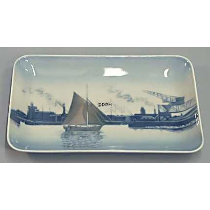 Dish with Tuborg harbour, Bing & Grondahl no. 329 or 1301-6581