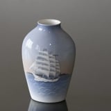 Relief vase with Training Ship, Bing & Grondahl No. 1302-6239