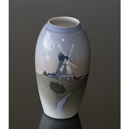 Vase mit alten holländischen Windmühle, Bing & Gröndahl Nr. 1302-6251