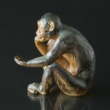 Small Monkey with tortoise, Bing & Grondahl stoneware figurine