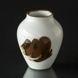 Vase med brun dekoration, Bing & Grondahl nr. 158-5012 eller 158-12
