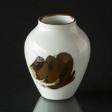Vase mit brauner Dekoration Goldregen, Bing & Gröndahl Nr. 158-5012