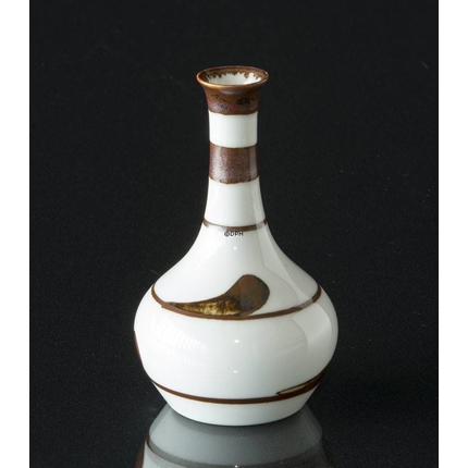 Vase mit brauner Dekoration Goldregen, Bing & Gröndahl Nr. 158-5143