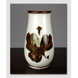 Vase mit brauner Dekoration Goldregen, Bing & Gröndahl Nr. 158-5210