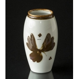 Vase mit brauner Dekoration Goldregen, Bing & Gröndahl Nr. 158-5254