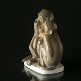 Monkeys two sitting together, Bing & Grondahl figurine