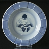 Bowl, Light blue with Greenlandic boy, Bing & Grondahl, diameter 22 cm No. 1681-5454