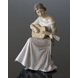 Woman with Guitar, Bing & Grondahl musical figurine no. 1021416 / 1684