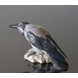 Crow perched on a rock looking inquisitive, Bing & Grondahl bird figurine No. 1714