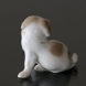 Pekingese sitzend mit Blick auf den Schwanz, 5,5cm, Bing & Gröndahl Hund Figur Nr. 1987