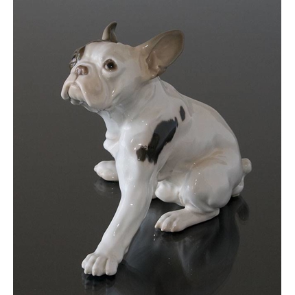 Fransk Bulldog, Bing & Grøndahl hunde figur nr. 2000