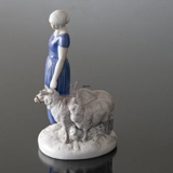 Shepherdess minding her sheep, Bing & Grondahl figurine No. 2010
