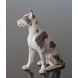 Stor hundefigur - Siddende Grand Danois, Bing & Grøndahl hundefigur nr. 2038