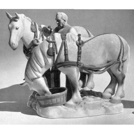 Landmand med 2 heste, Bing & Grøndahl figur nr. 2119