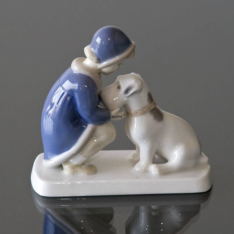 Pige med hund, Bing & Grøndahl figur nr. | B2163 | Claire Weiss | Trading