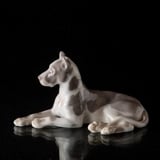 Great Dane lying down while being attentive, Bing & Grondahl dog figurine
