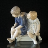Girl and offended boy, Bing & Grondahl figurine