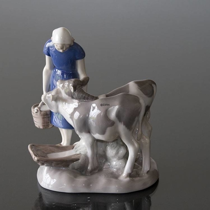Girl with calves, Bing & Grondahl figurine No. 2270
