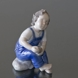 Please help, Mummy, boy sitting with shoe - with blue trousers, Bing & Grondahl figurine No. 2275