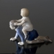 Riding, Children playing, big brother little sister, Bing & Grondahl figurine No. 2303