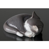 Katze, schlafend, Bing & Gröndahl Katze Figur