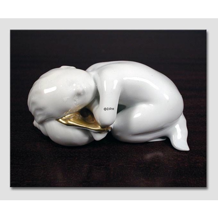 Seekind ruht sich, Goldverzierte Bing & Gröndahl Figur Nr. 2315