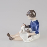 Girl with Cat and Dog keeping the peace, Bing & Grondahl figurine