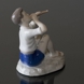 Fluteplayer, sitting boy learning the notes, Bing & Grondahl figurine No. 2344