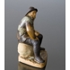 Fischer sieht sehnsüchtig auf dem Meer, Bing & Gröndahl Steinzeug Figur Nr. 2370