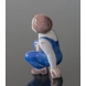 Boy sitting with dice ready to play the game, Bing & Grondahl figurine No. 2402