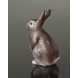 Brown rabbit standing keeping watch, Bing & Grondahl figurine No. 2423