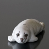 Seal in white lying flat on its stomach, Bing & Grondahl figurine no. 1020541 / 2468