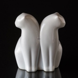 Pair of cats looking away, Bing & Grondahl figurine No. 4201