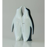 Pingvin par, hvid med blå, Bing & Grøndahl figur nr. 4205, designet af Agnethe Jørgensen
