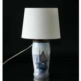 Lampe med skibsmotiv. original montering, (indsats kan tages ud) Bing & Grøndahl