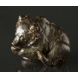 Sitting bear licking its paw, Bing & Grondahl stoneware figurine No. 7188