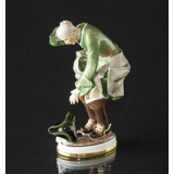 Gentleman in stormy weather, Bing & grondahl overglaze figurine