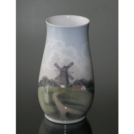 Vase with Landscape with mill, Bing & Grondahl no. 8522-210