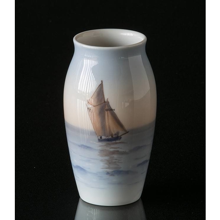 Vase with sailing boat, Bing & Grondahl No. 860-5255