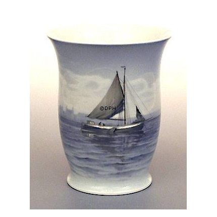 Vase with Ship, Fishing boat, Bing & Grondahl no. 8778-487