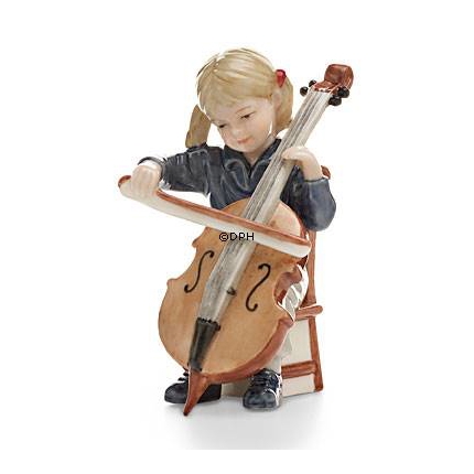 Emilie playing cello, Bing & Grondahl annual figurine 2005