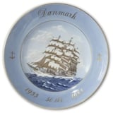 Denmark 50th Anniversary Dish 1933-1983 - Hand painted with gold