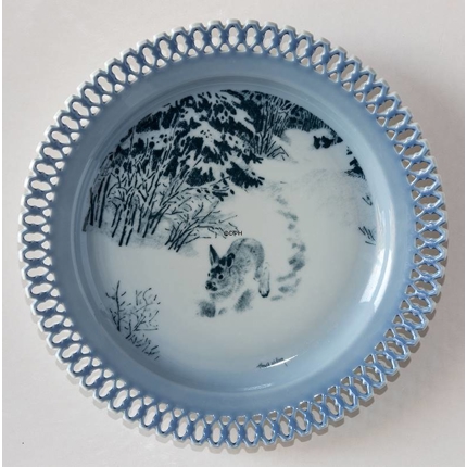 Bing & Grondahl, Plate, Animals in Twilight. Hare in the forest
