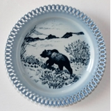 Bing & Grondahl, Plate, Animals in Twilight. Wandering bear