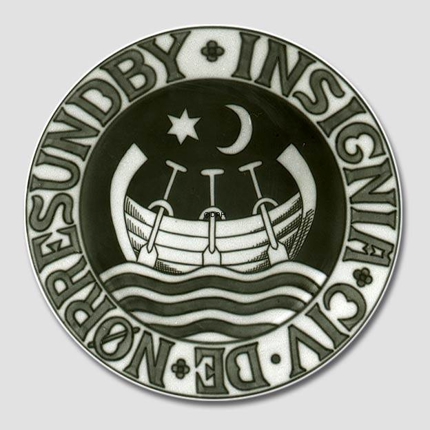 City Arms plate, NØRRESUNDBY INSIGNIA CIV DE, Bing & Grondahl