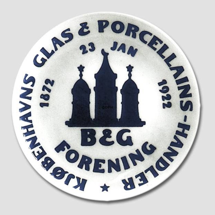 Jubilæums platte, Kjøbenhavns Porcellains handler forening 1872-1922, Bing & Grøndahl