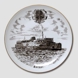 The Ferry in Korsor plate, drawing in brown, Bing & Grondahl